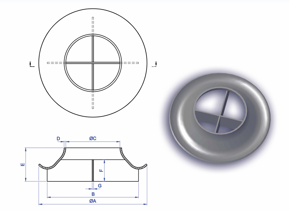 船舶配管システム用スチールフローサクションベルマウス