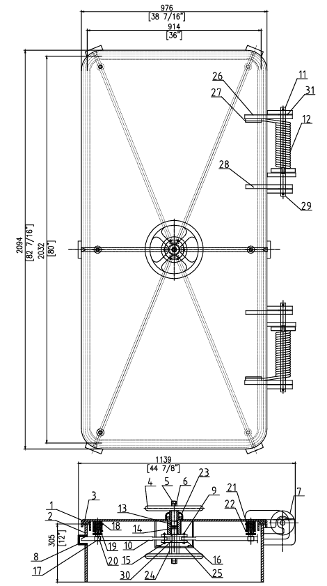 海洋甲板設置用の即効性耐候性ハッチ