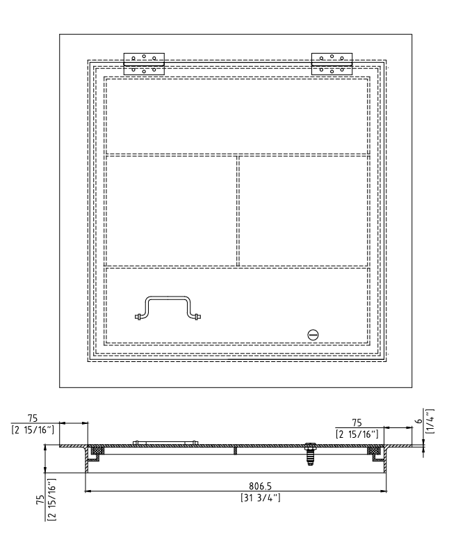 船舶用キーロック式耐候性スクエアハッチ
